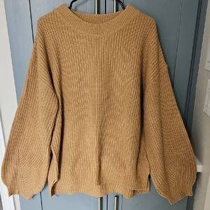 ANDREE BY UNIT Tan Crew Neck Sweater